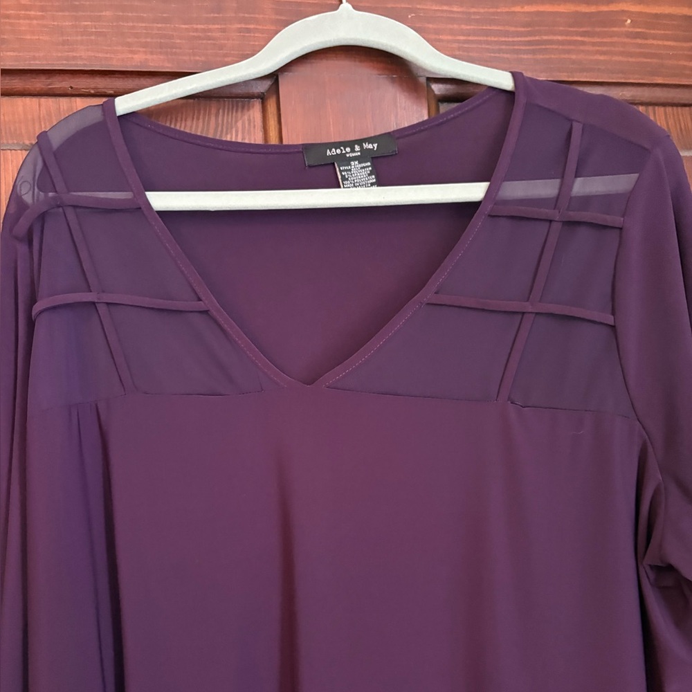 Purple V-Neck Blouse